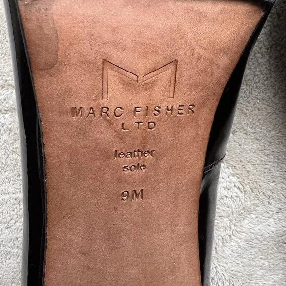 Marc Fisher Zala Dark Brown Patent Leather Block Heel Pumps - Picture 12 of 14